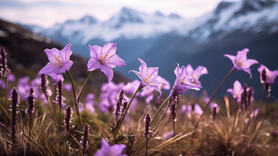Midjourney's artificial take on: 'Crocuses at Zugspitze'