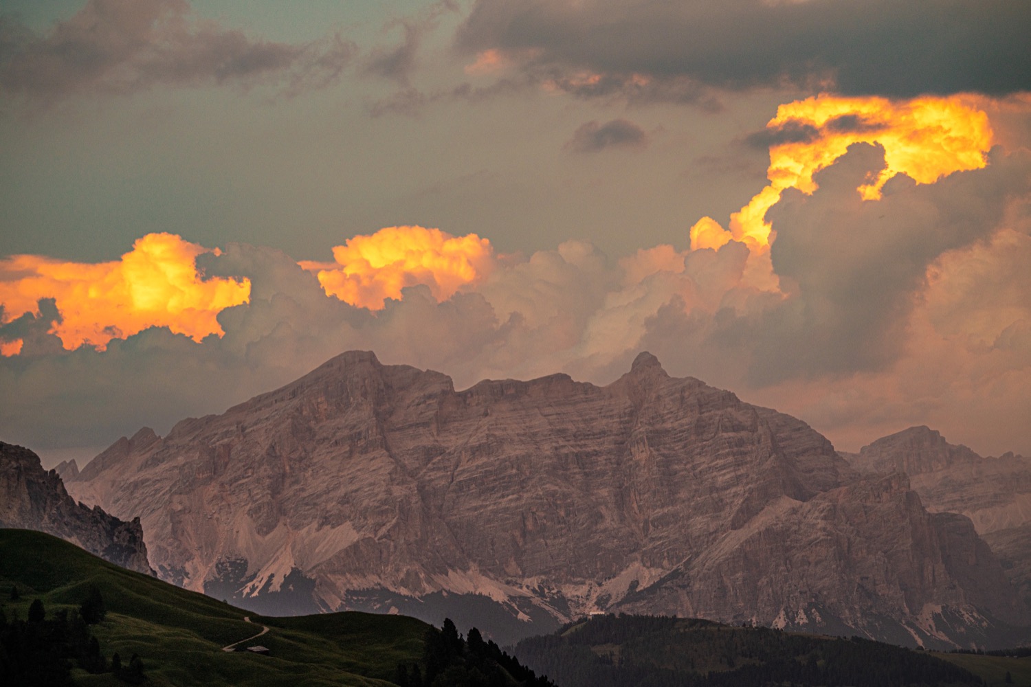 Langkofel on fire