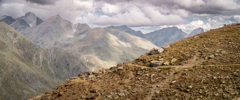 Looking down to Italy from the Timmelsjoch