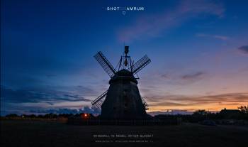 Nebel Windmill after sunset