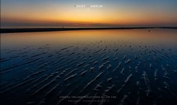 Evening twilight reflections at low tide