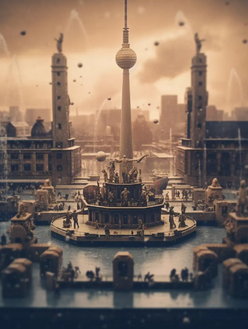 Neptunbrunnen and TV Tower