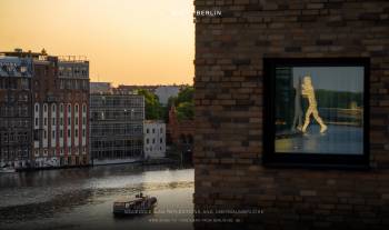 Molecule Man reflections and Oberbaumbrücke