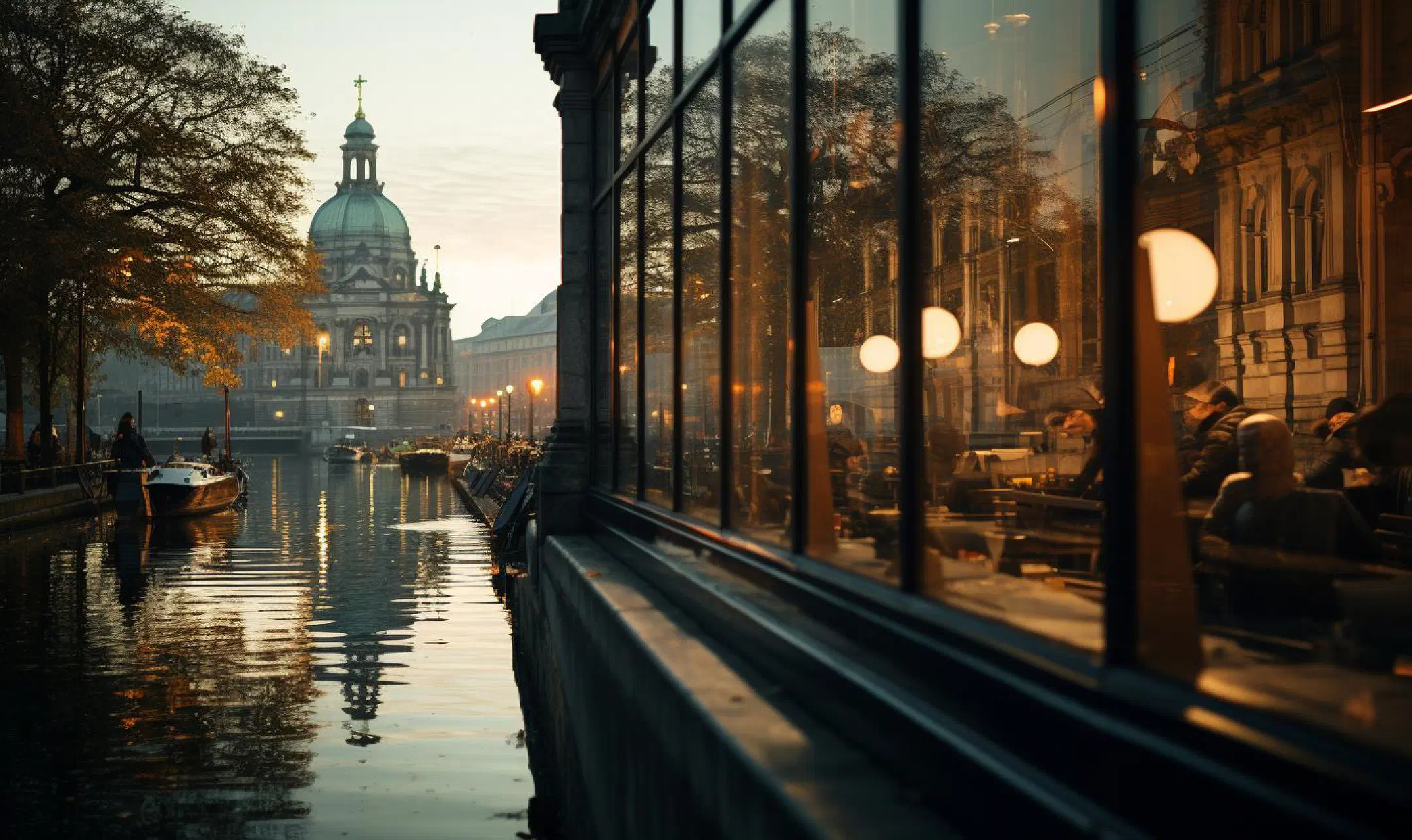 Molecule Man reflections and Oberbaumbrücke