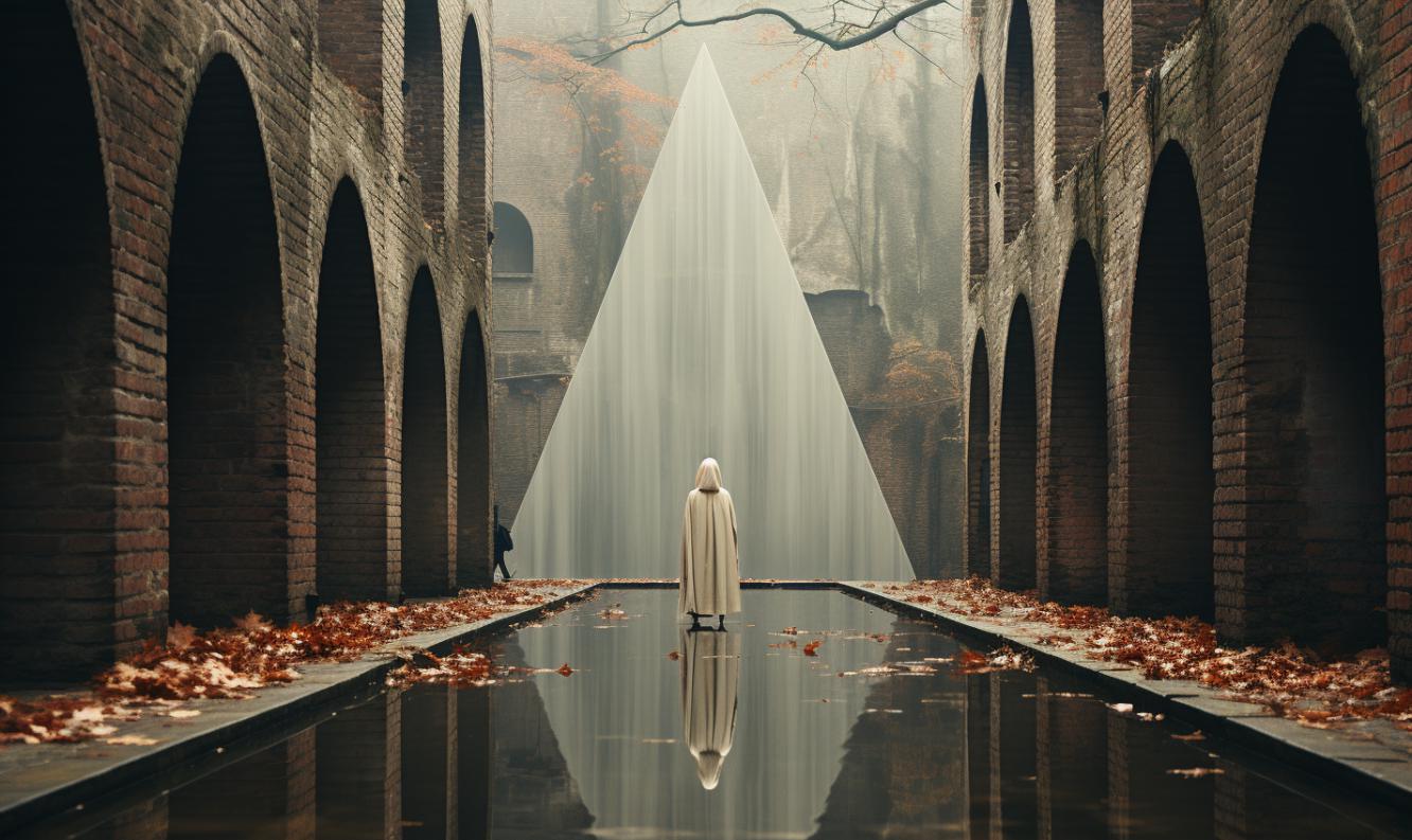 Midjourney prompt: 'the building is made of brick, in the style of olivier valsecchi, paula modersohn-becker, jeppe hein, mysterious backdrops, album covers, canon eos 5d mark iv, mori kei --ar 27:16 --s 750 '