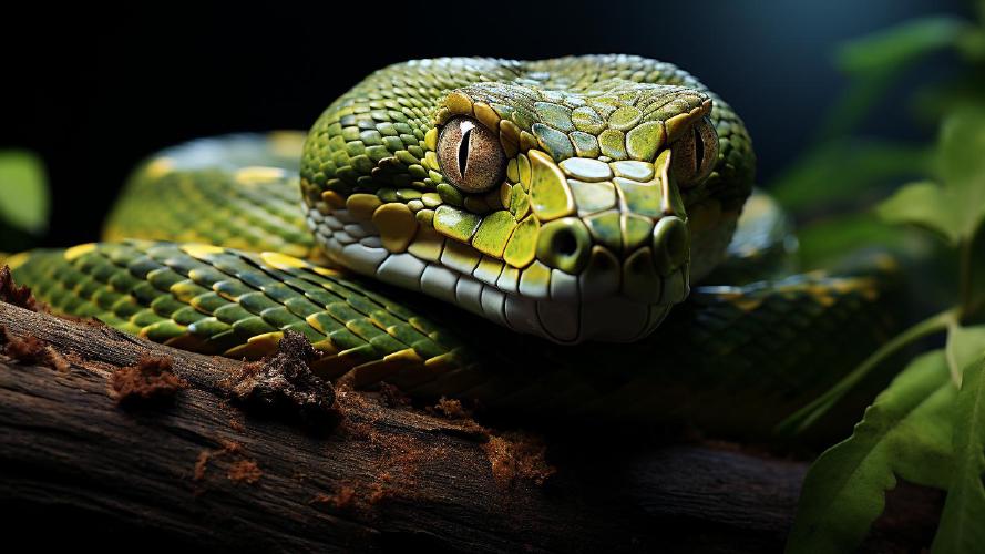 Midjourney's artificial take on: 'Green tree python'