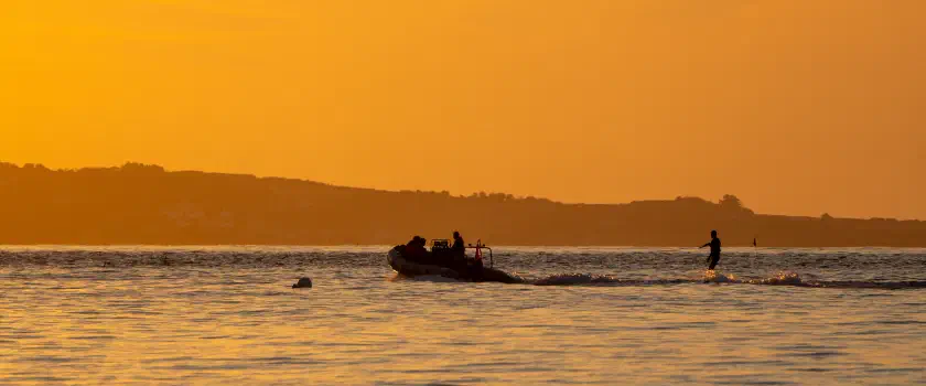 Golden Hour Skiing on the Channel