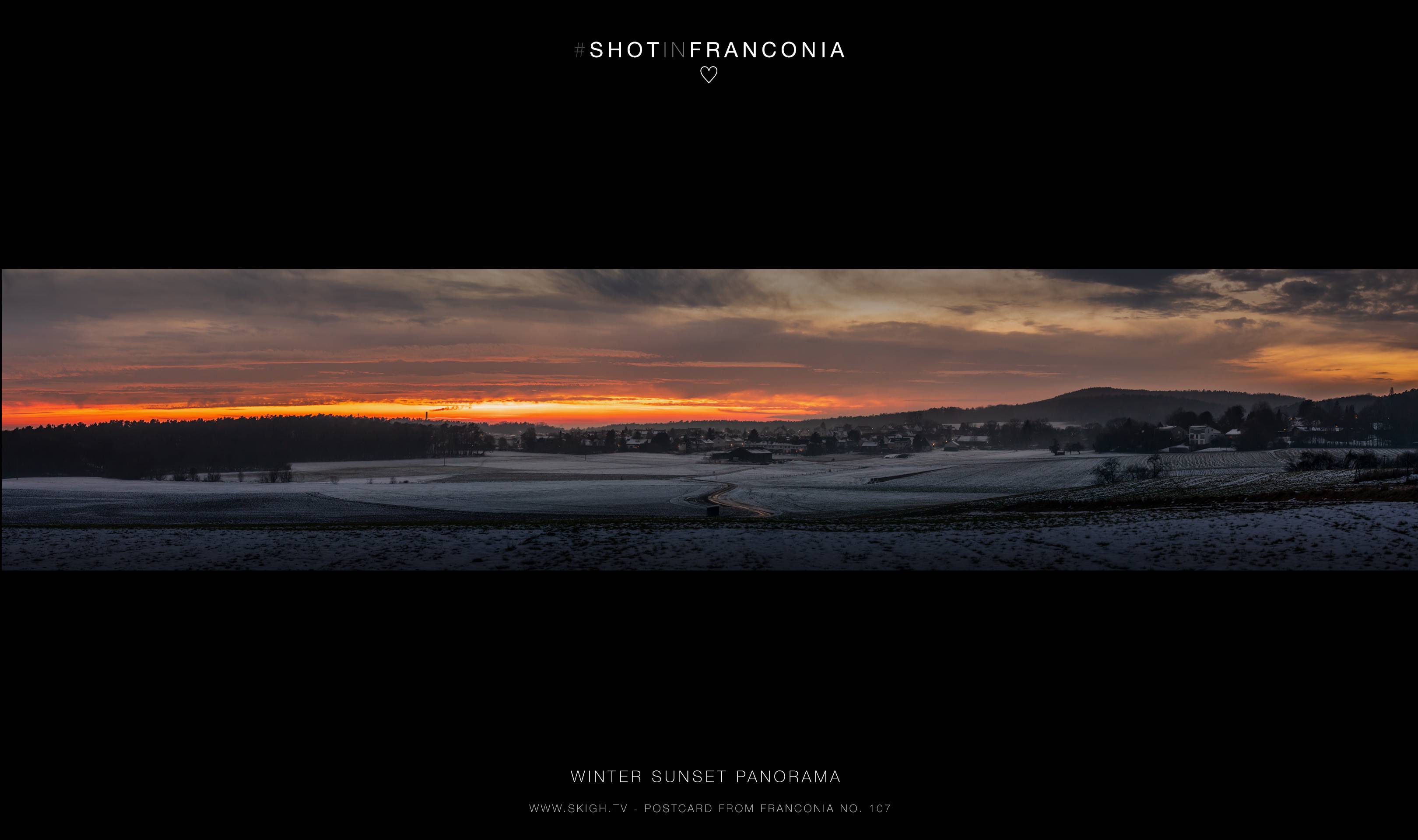 Winter sunset panorama