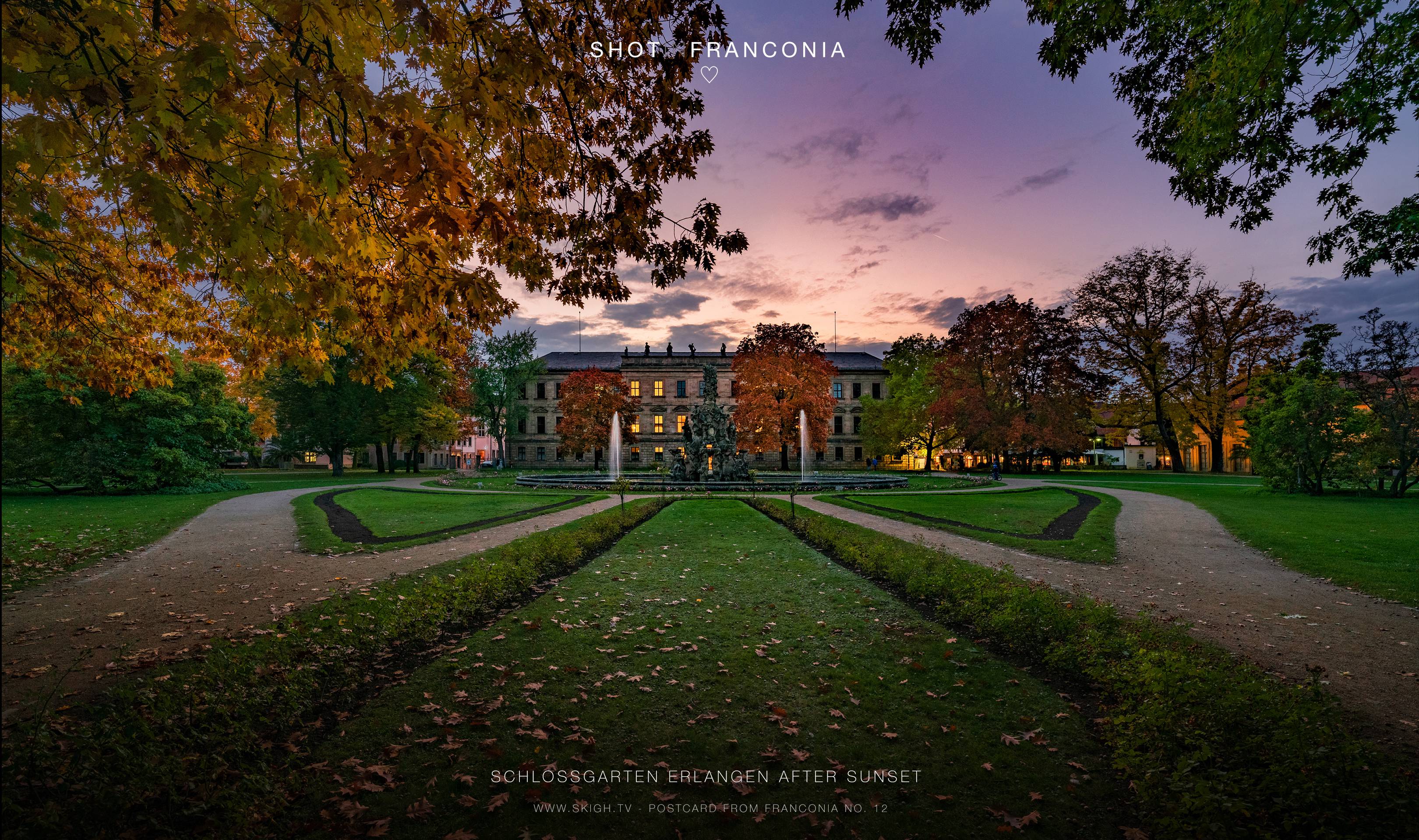 Schlossgarten Erlangen after Sunset | 1/25s * f5.6 * ISO 1600 * 14mm - 14-24mm F2.8 DG DN | Art 019 - Sony α7R II Schlossgarten Erlangen after Sunset