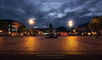 Marktplatz Erlangen after sunset