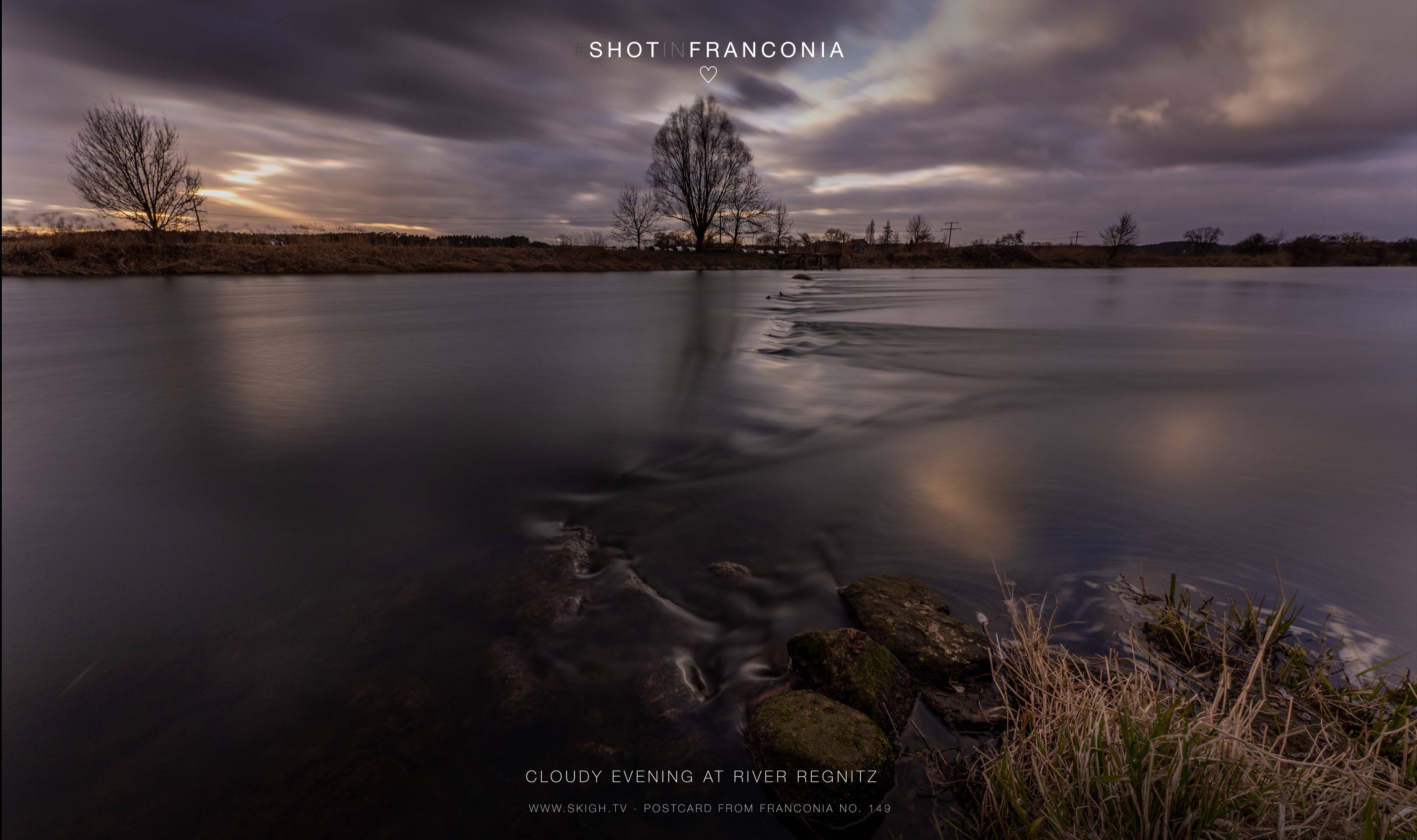 Cloudy evening at river Regnitz 
