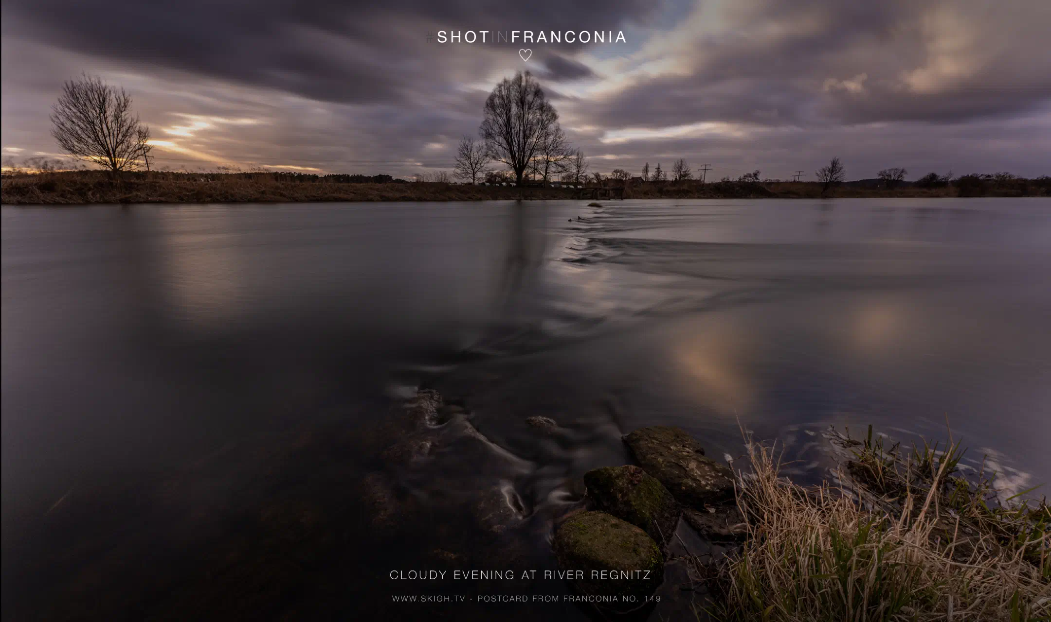 Cloudy evening at river Regnitz 