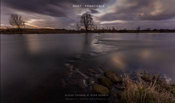 Cloudy evening at river Regnitz 