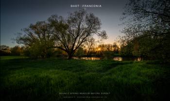 Regnitz spring meadow before sunset