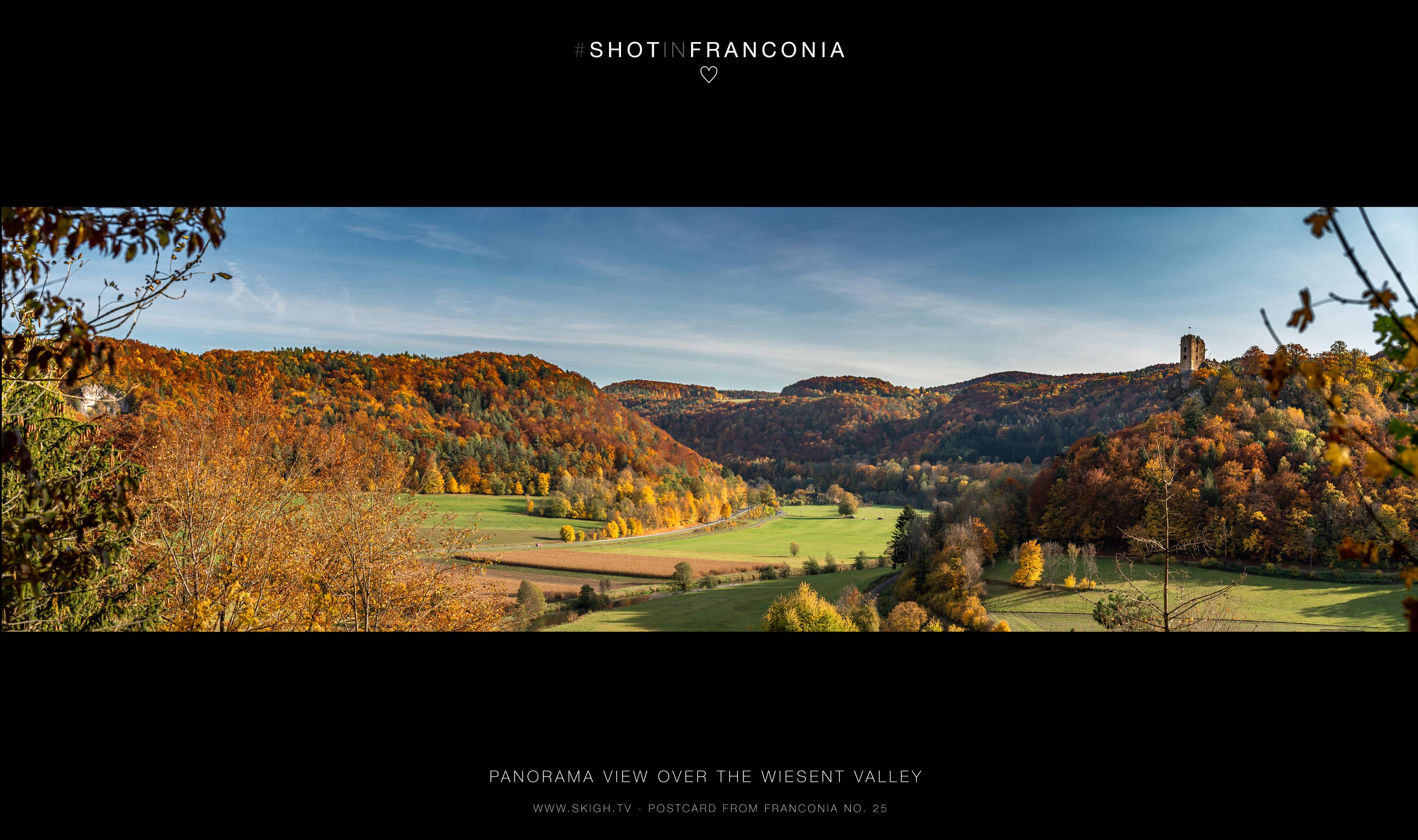 Panorama view over the Wiesent valley | 1/160s * f10 * ISO 250 * 70mm - FE 70-300mm F4.5-5.6 G OSS - Sony α7R III Panorama view over the Wiesent valley