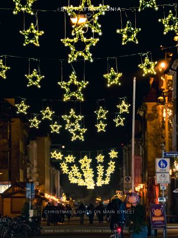 Christmas lights on Main Street