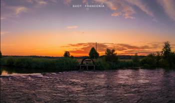 Water wheel after sunset