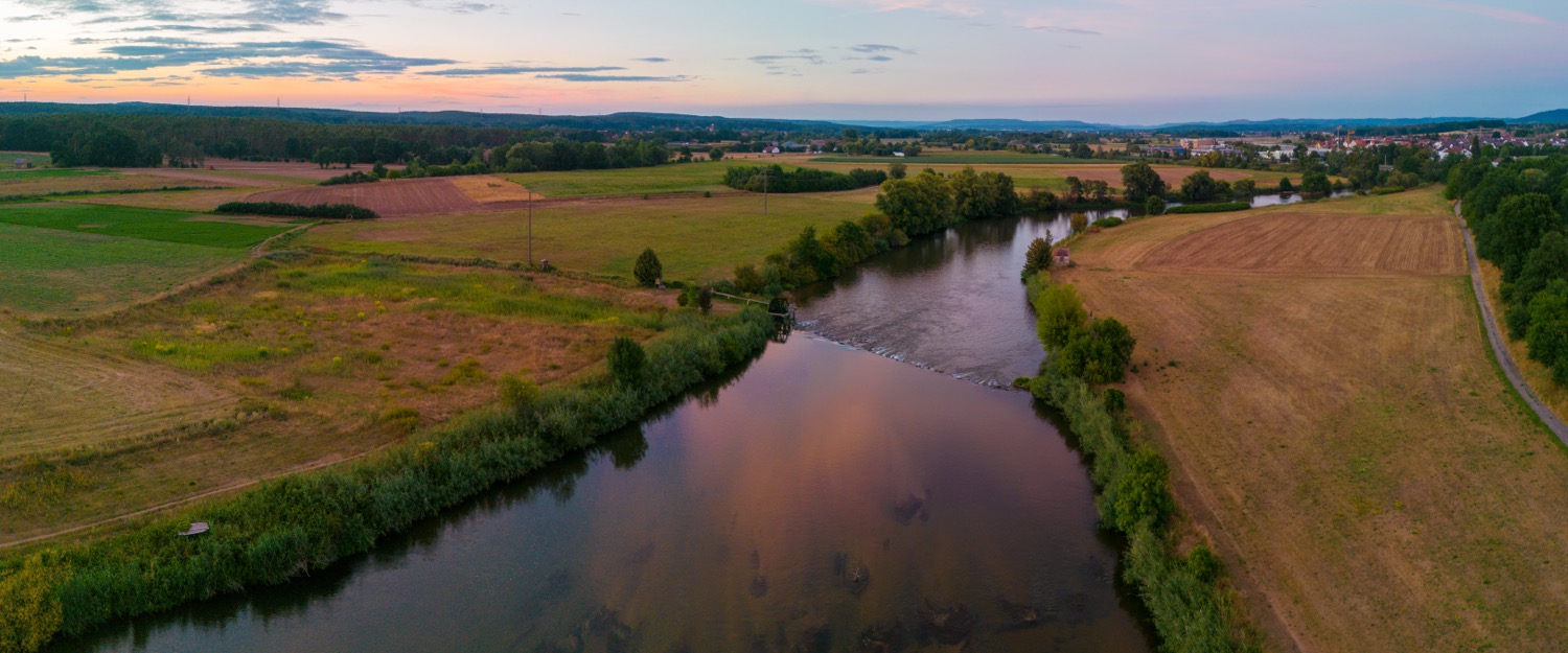 Water wheel after sunset