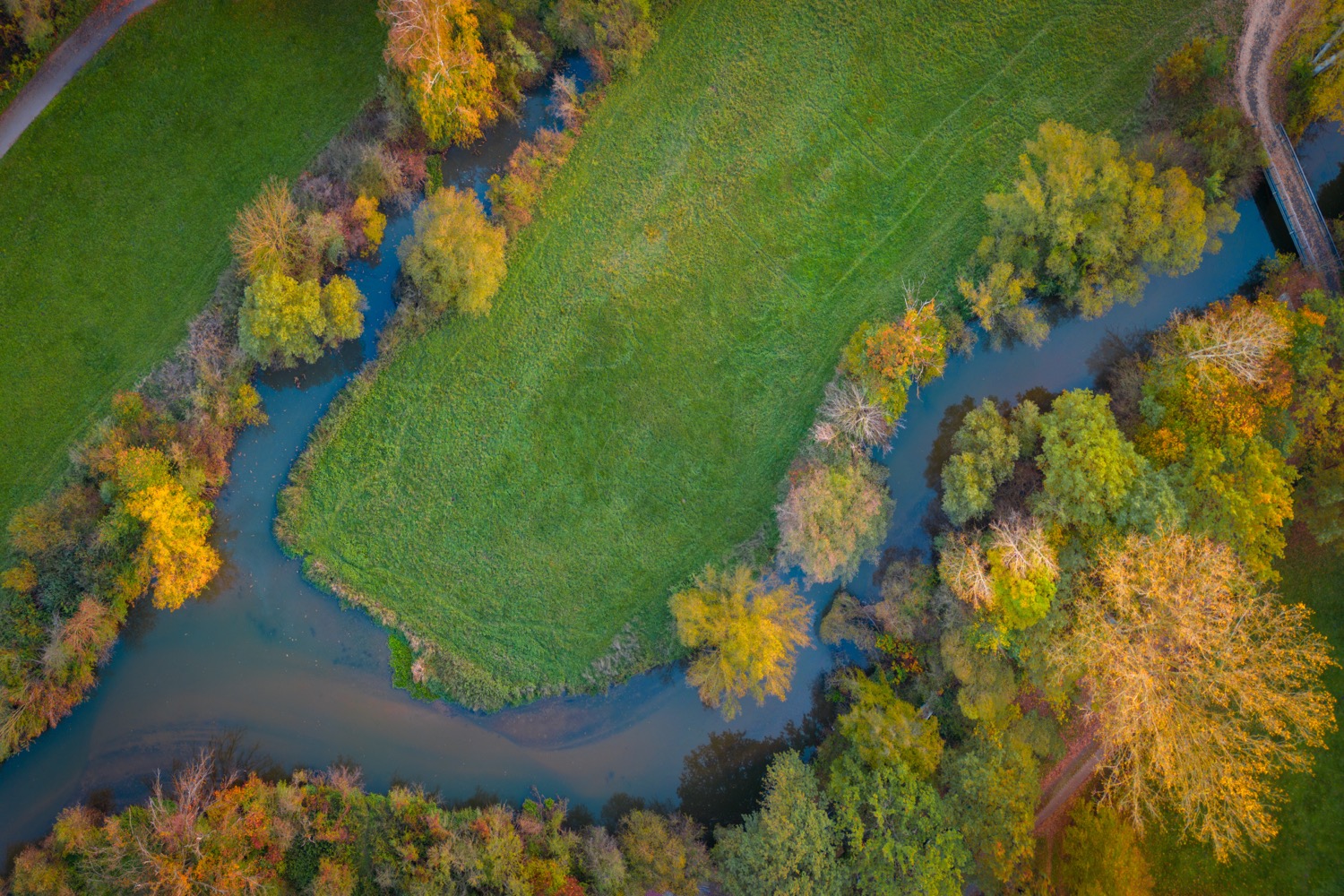 Regnitz, A73 and Burgberg in autumn