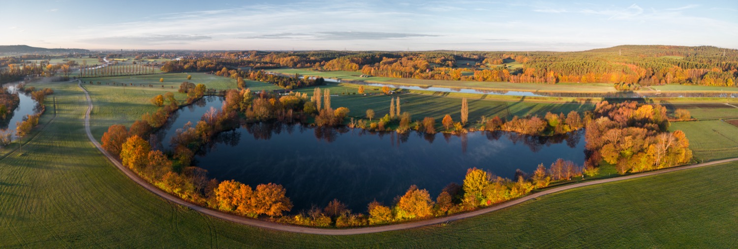 Regnitz and quarry pond at Baiersdorf