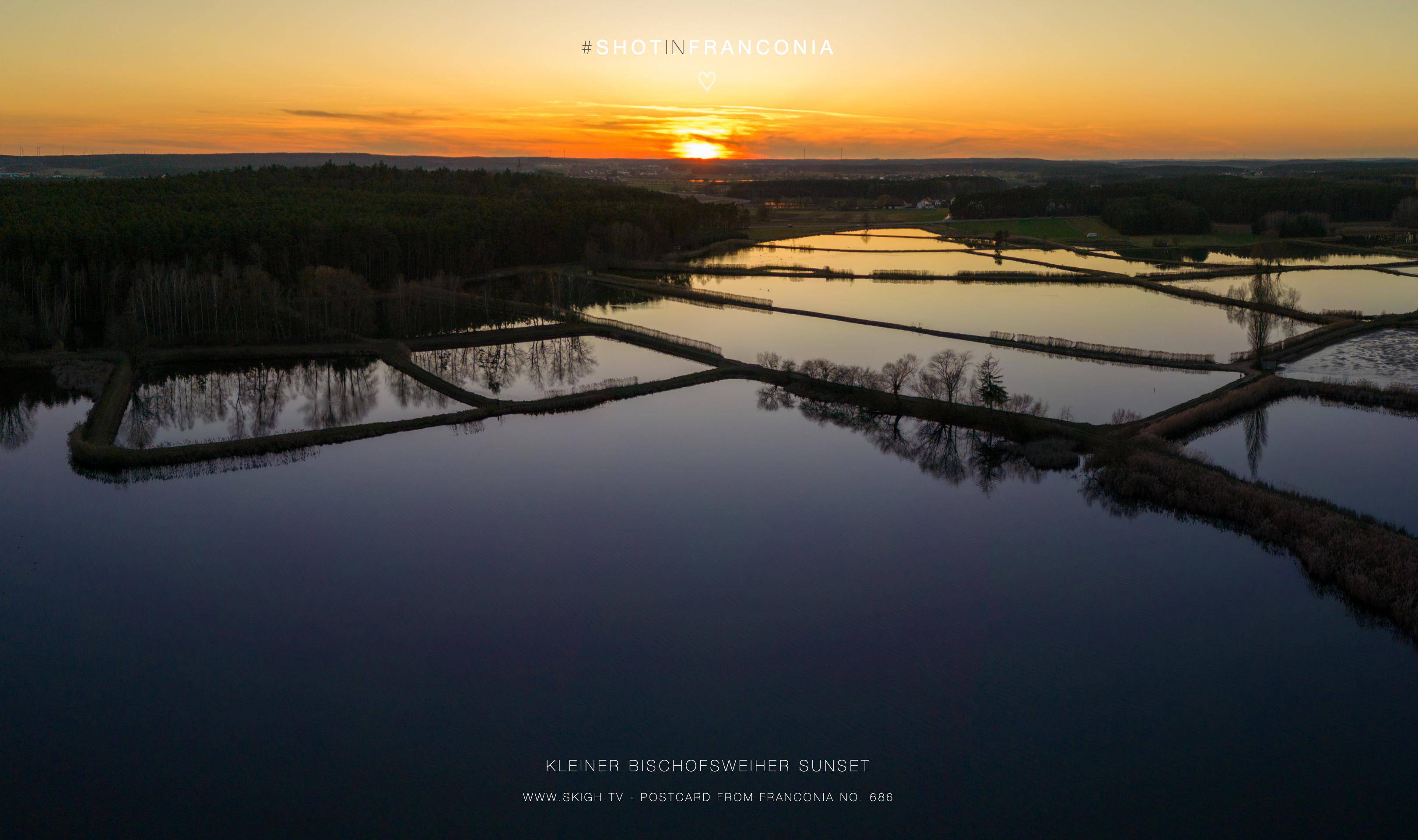 Kleiner Bischofsweiher sunset | 1/640s * f1.7 * ISO 200 * 7mm - 6.7 mm f/1.7 - DJI Mini 3 pro Kleiner Bischofsweiher sunset
