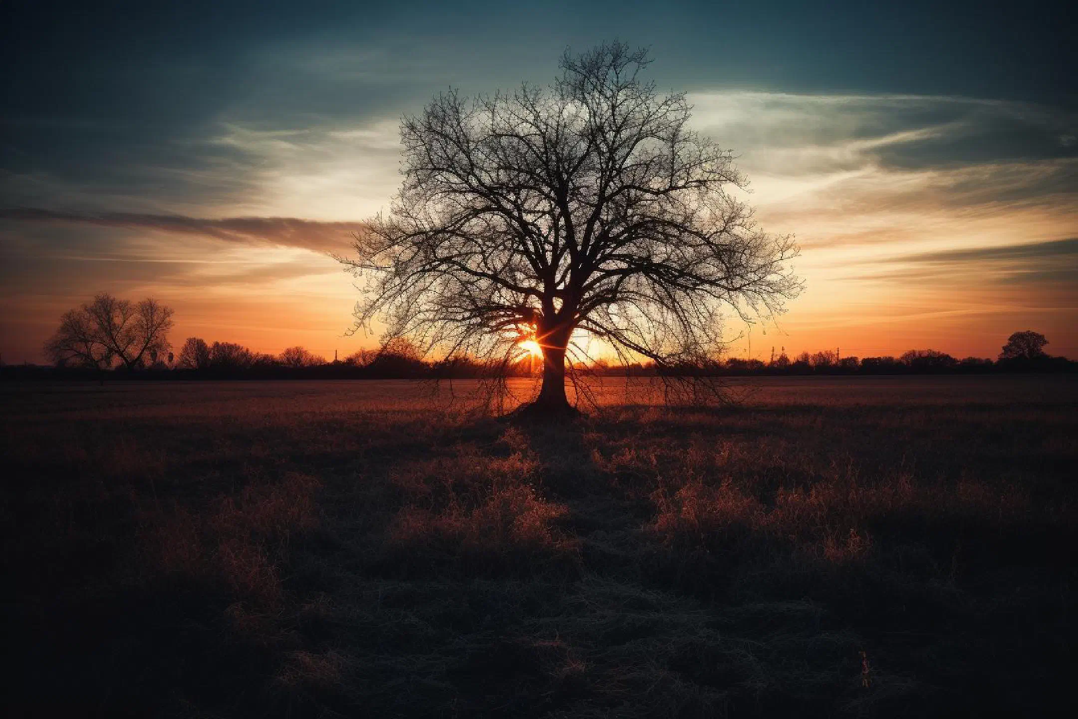 Fruit tree silhouette