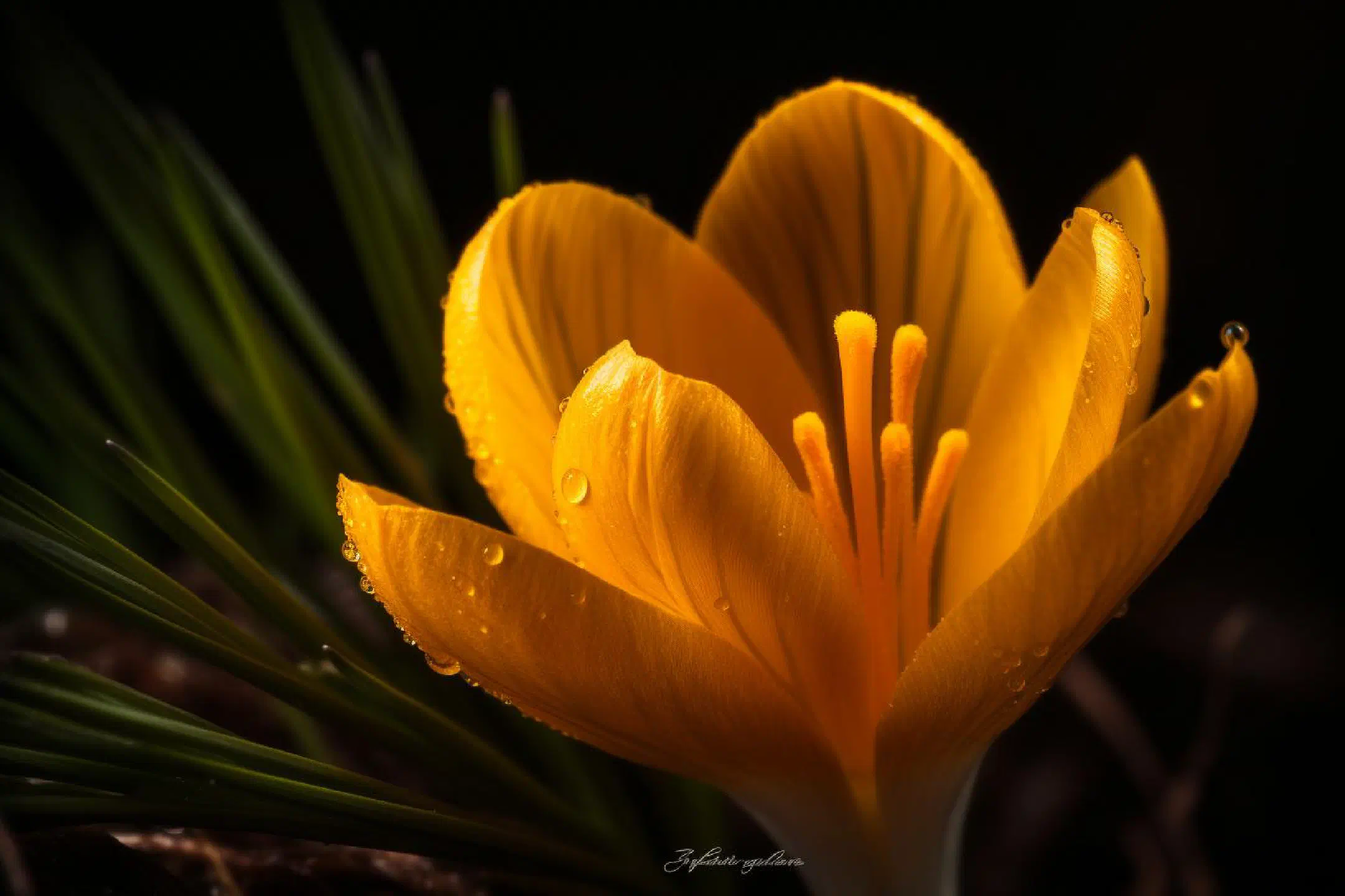 Crocus flower pistil