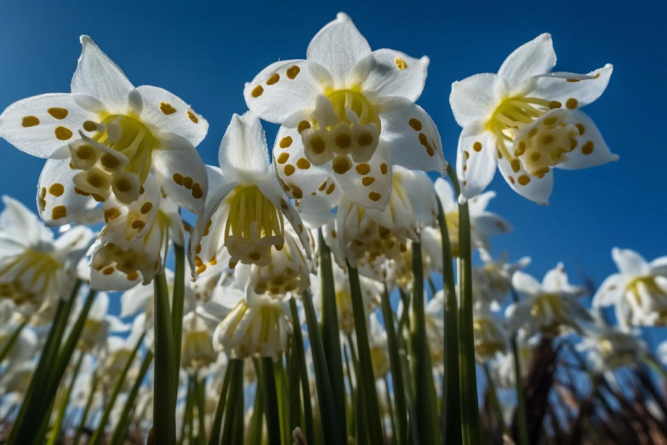 Spring snowflake from below