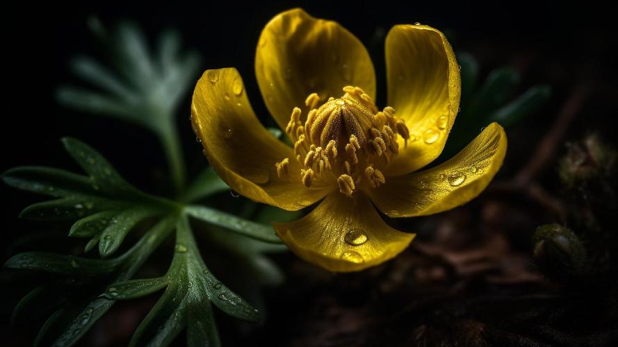 Midjourney's artificial take on: 'Winter aconite'
