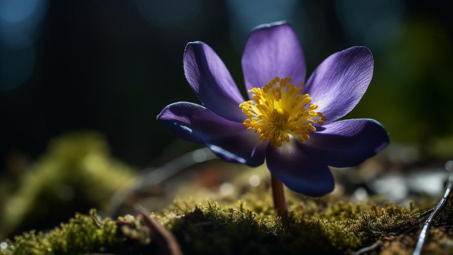 Midjourney's artificial take on: 'Blue wood anemone'