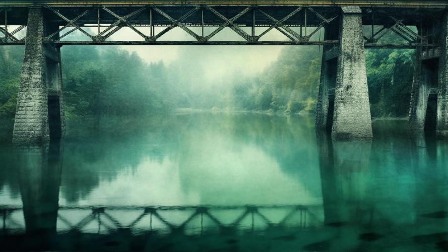 Midjourney's artificial take on: 'Railway Bridge'